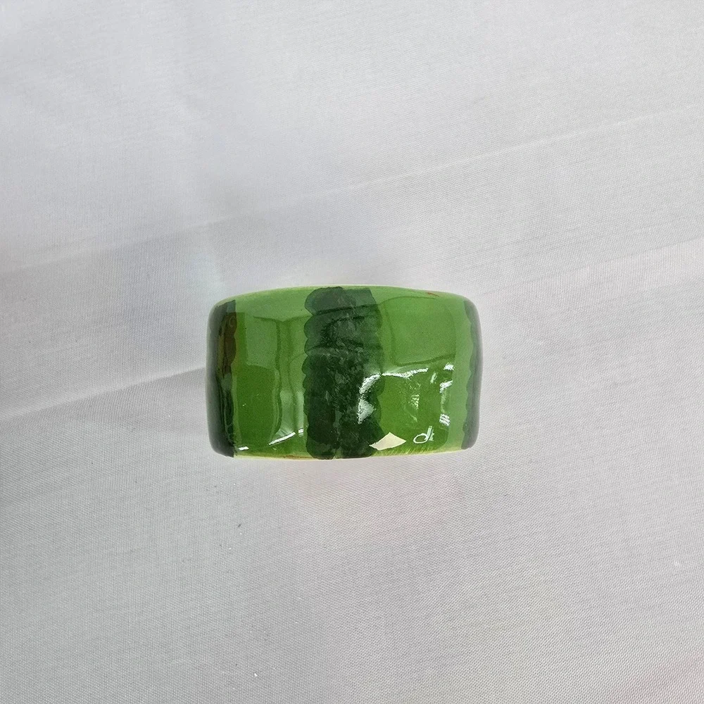Watermelon Ceramic Napkin‎ Rings Set of 4 Summer Picnic Table Decor Green Red